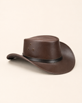 Black Stripe Leather Cowboy Hat