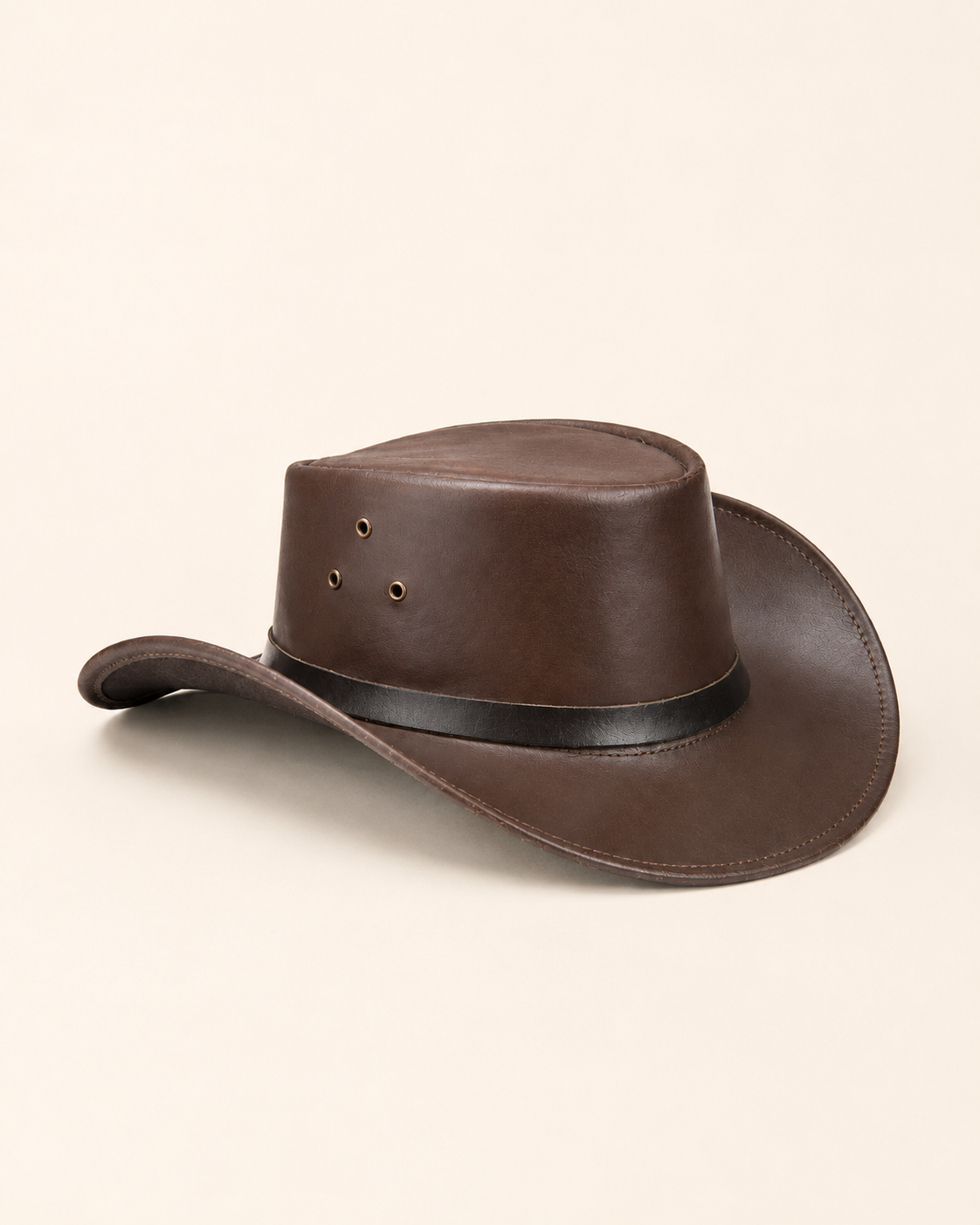 Black Stripe Leather Cowboy Hat